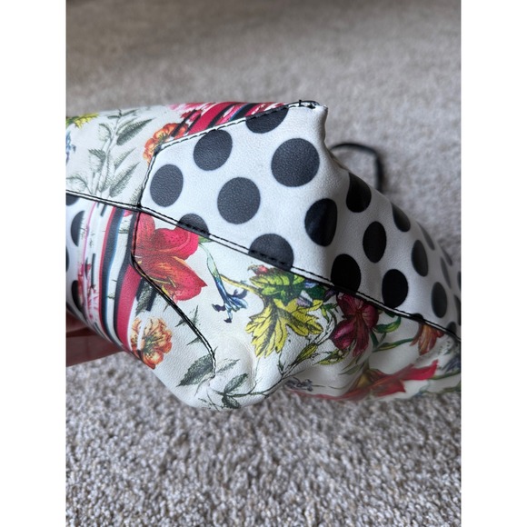 Desigual Floral Tote Bag Polka Dot Accents Large summer bag shoulder bag - Picture 6 of 13